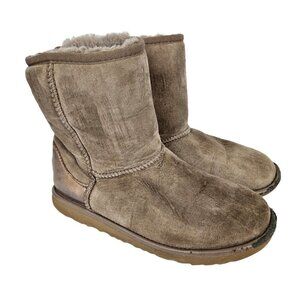 UGG Kids' Classic II Shine Shearling Pull On Boot Tan 5